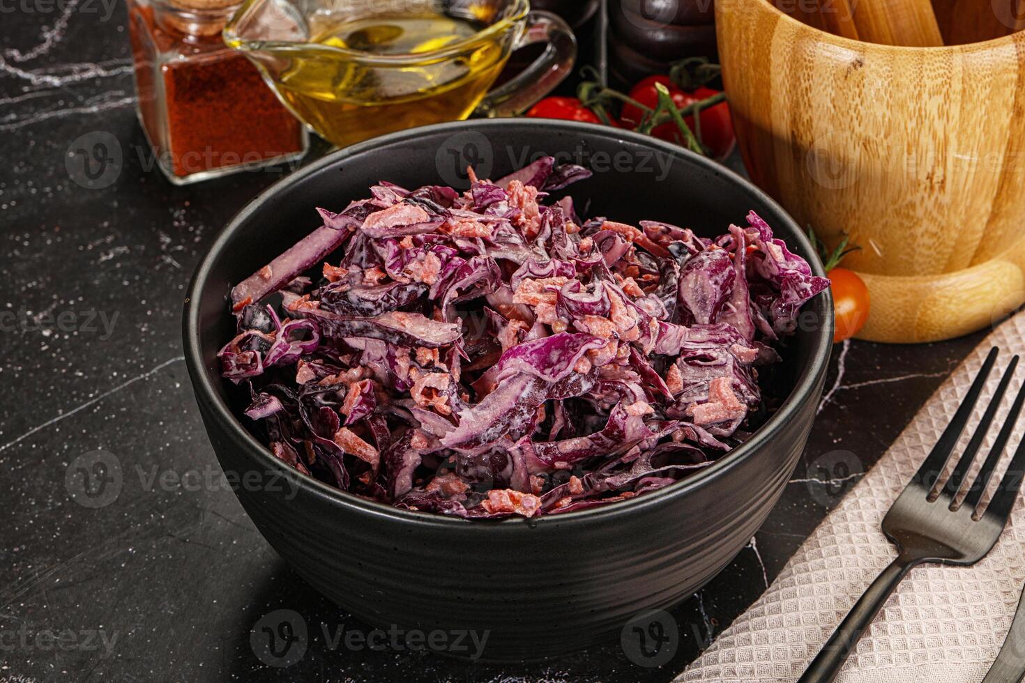 Coleslaw salad with cabbage and carrot photo