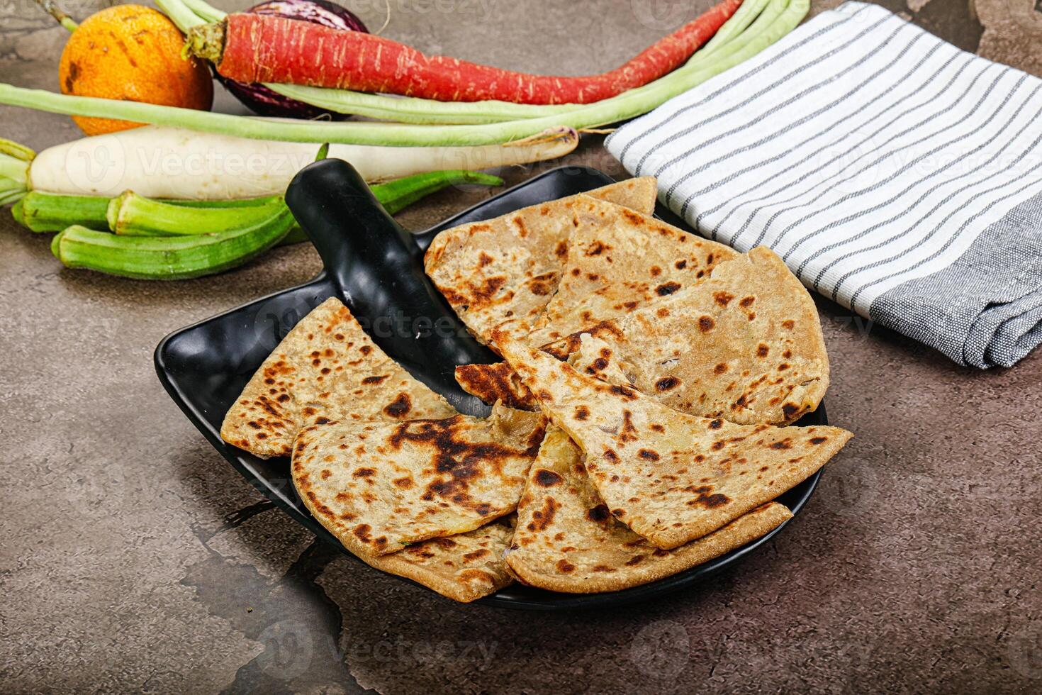 Indian Aloo Paratha - bread with potato photo