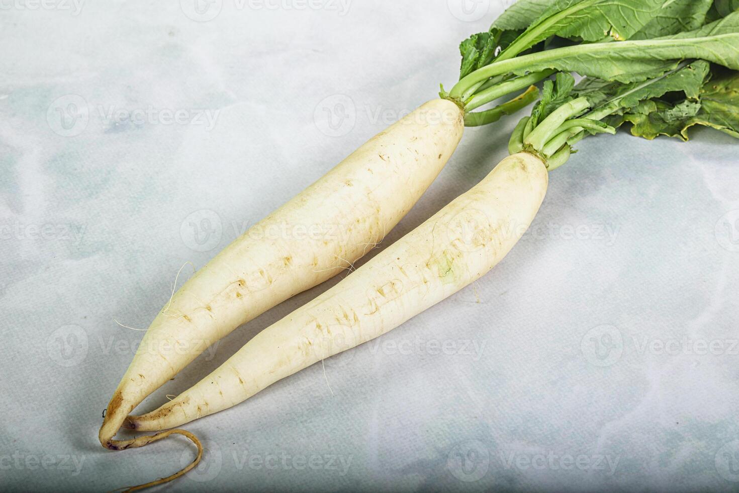 Raw ripe organic Daikon root photo