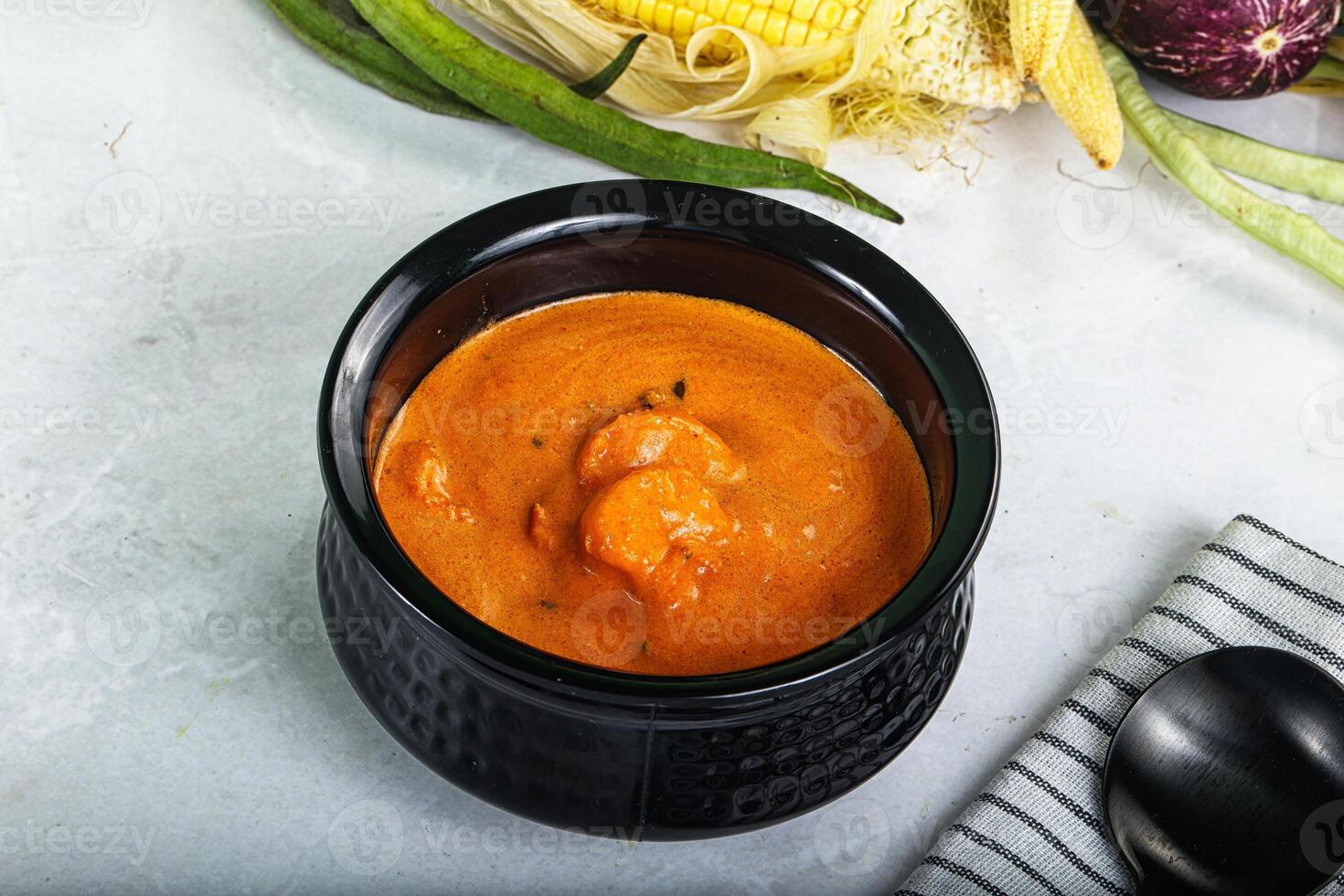 Indian cuisine - spicy prawn masala photo