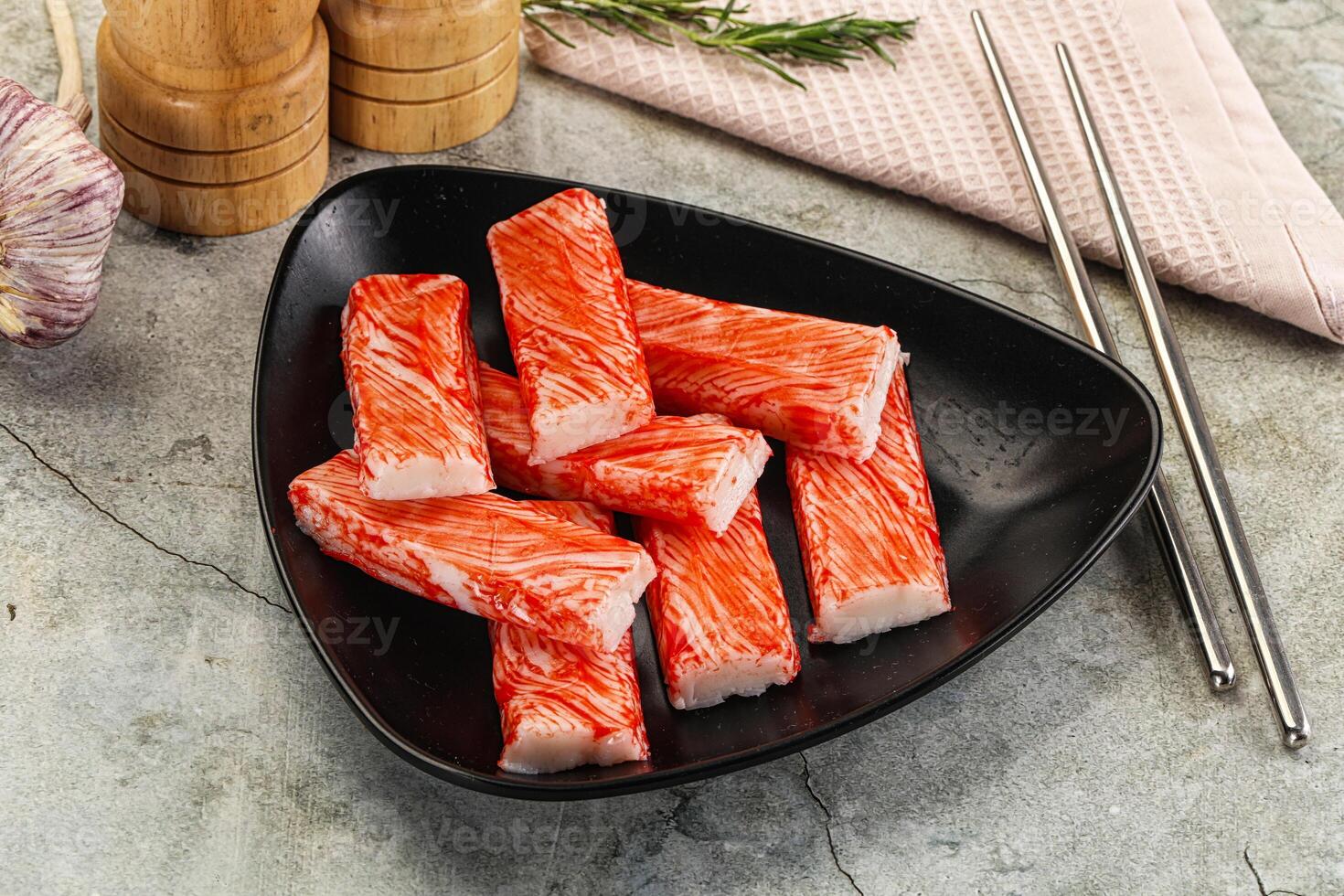Crab meat stick surimi appetizer photo
