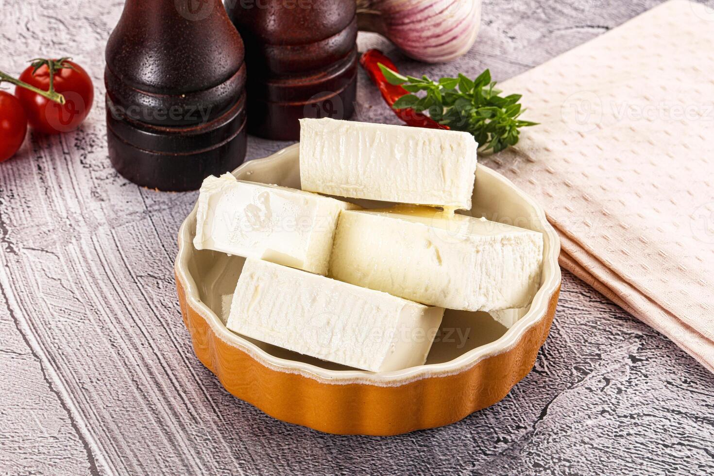 Greek traditional cuisine - Feta cheese photo