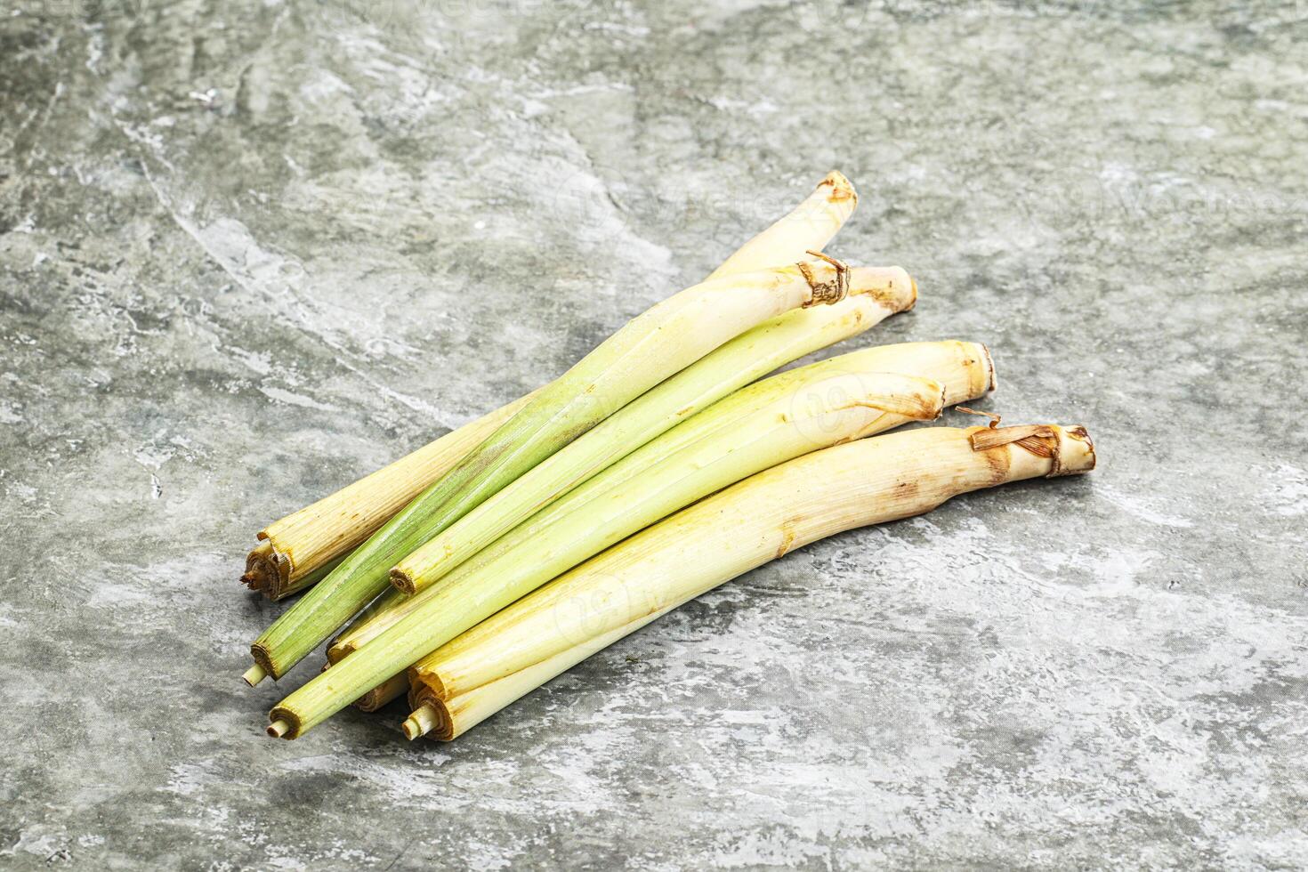 Green organic lemongrass stem heap photo