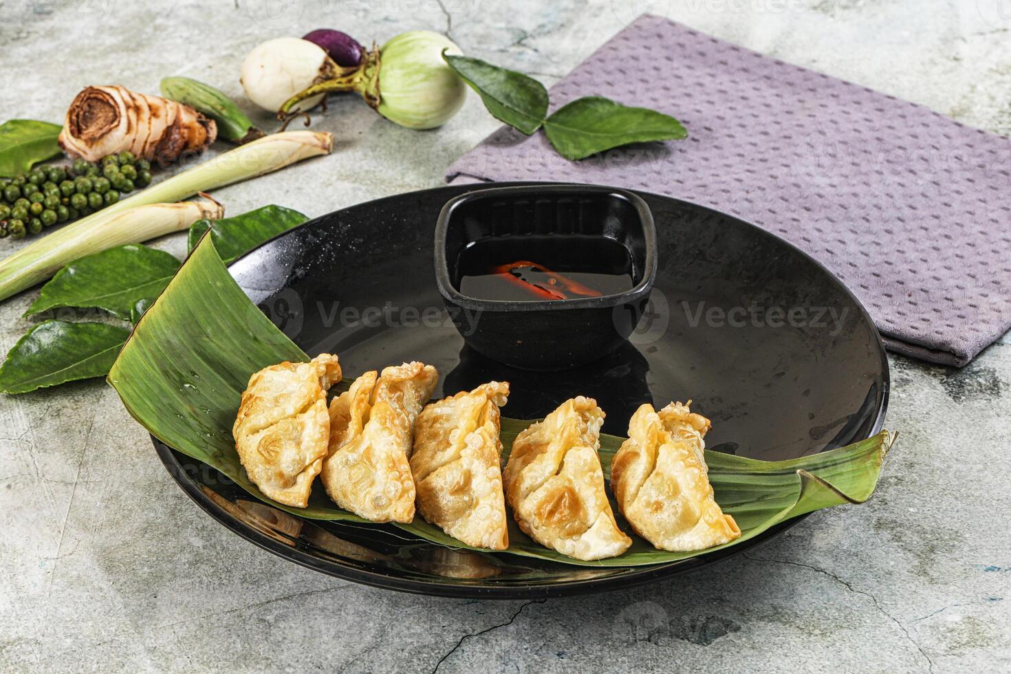 Japanese cuisine - stuffed dumplings gyoza photo