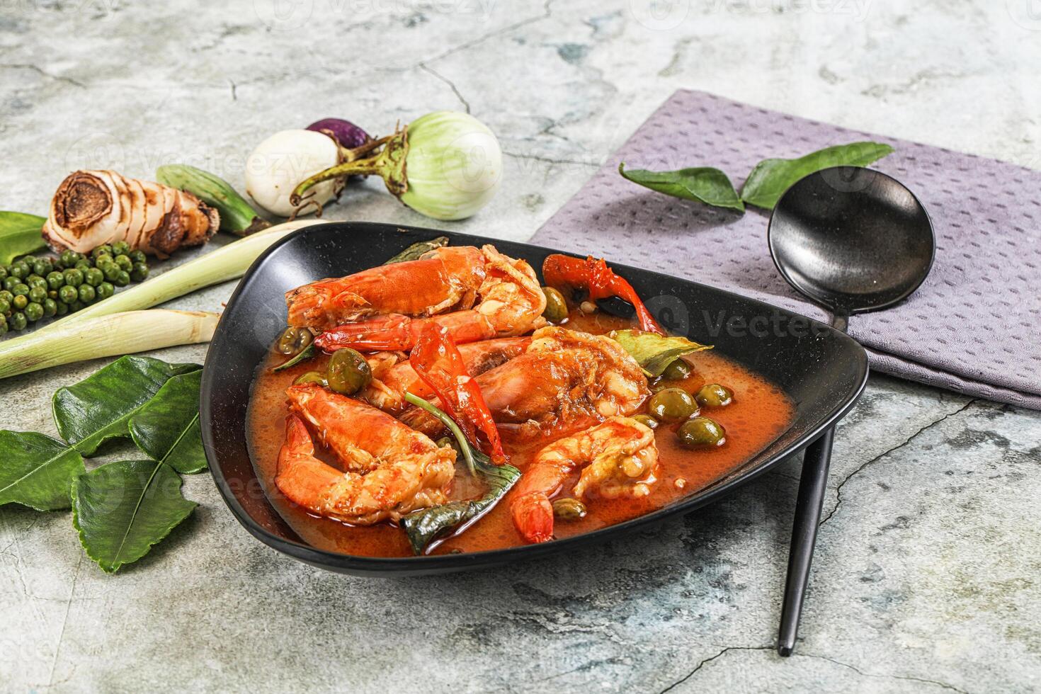 Thai Panang curry witn prawn photo