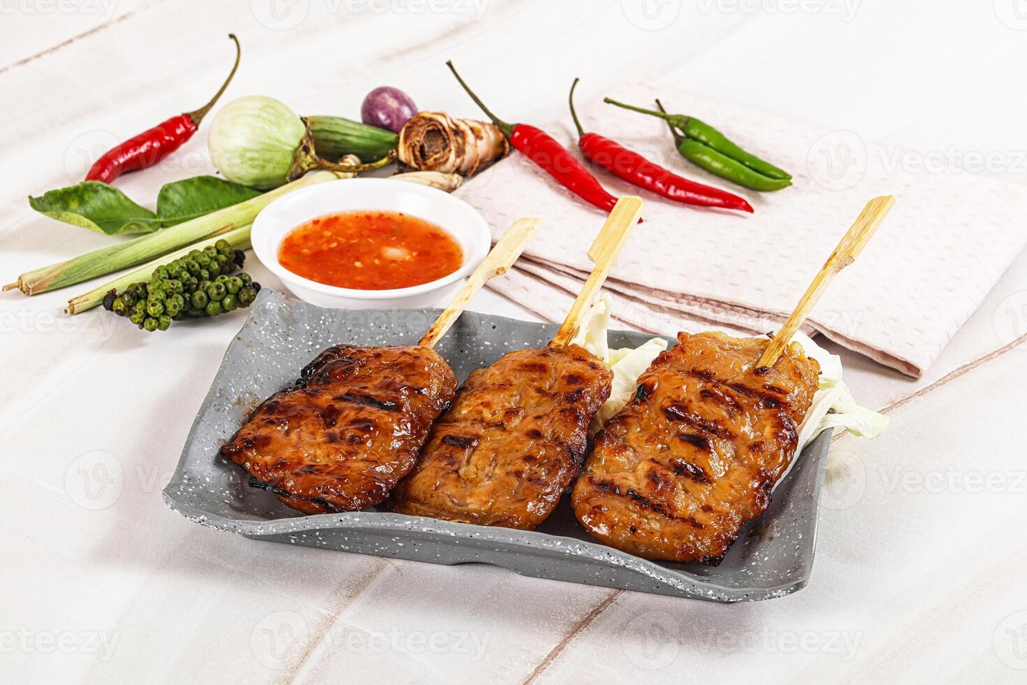 Thai Street foof pork satay photo