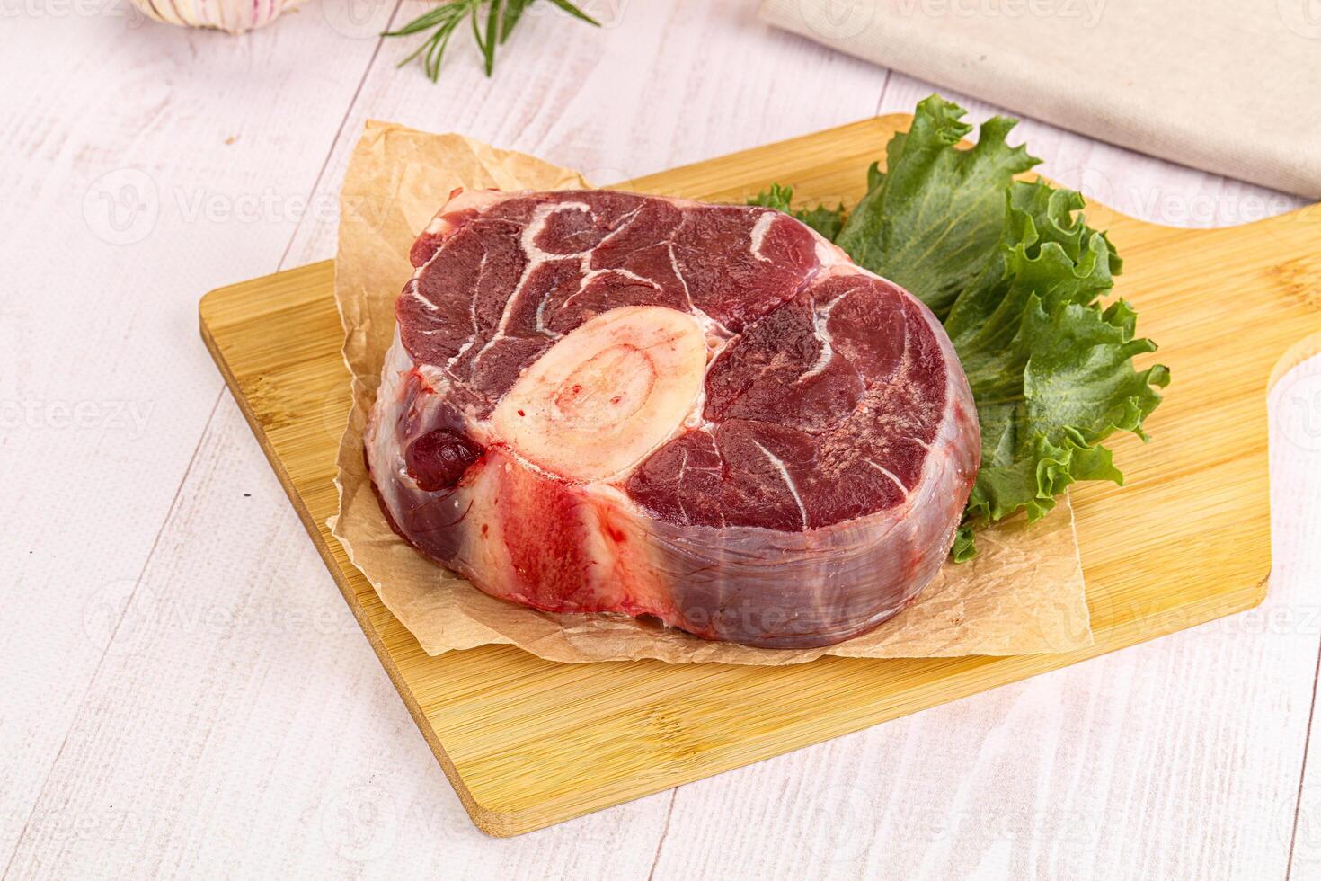 Raw beef ossobuco for roast photo
