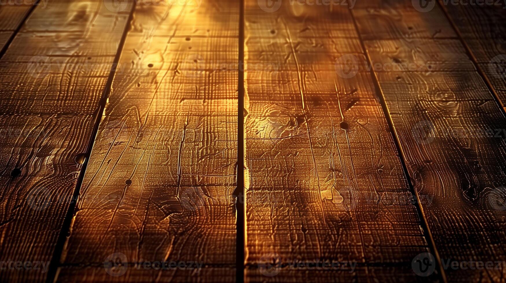 Closeup of a old wooden table top surface featuring visible grain patterns photo