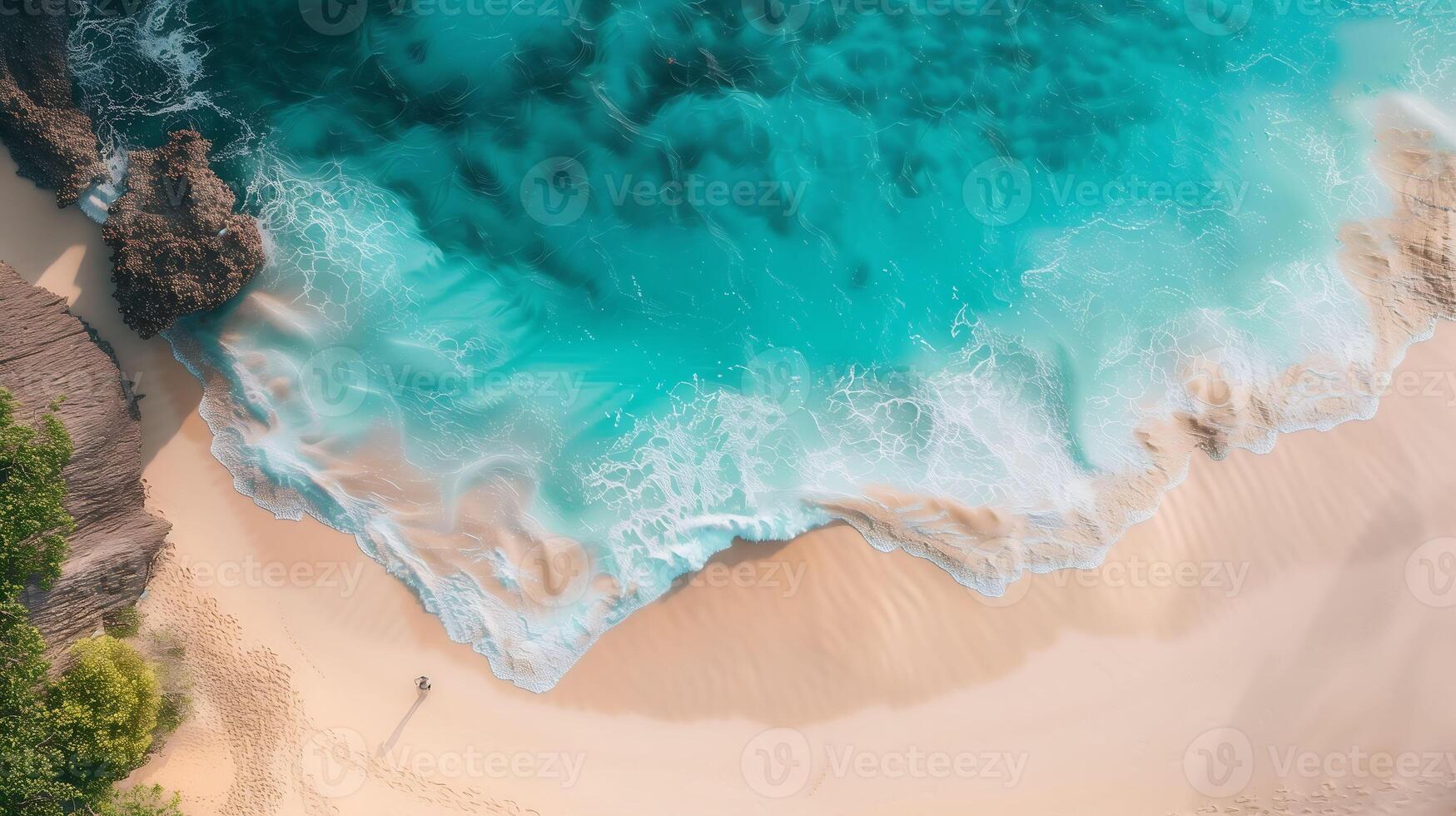 Beautiful Tropical Beach with clear Turquoise Waters and Soft Sand summer background photo