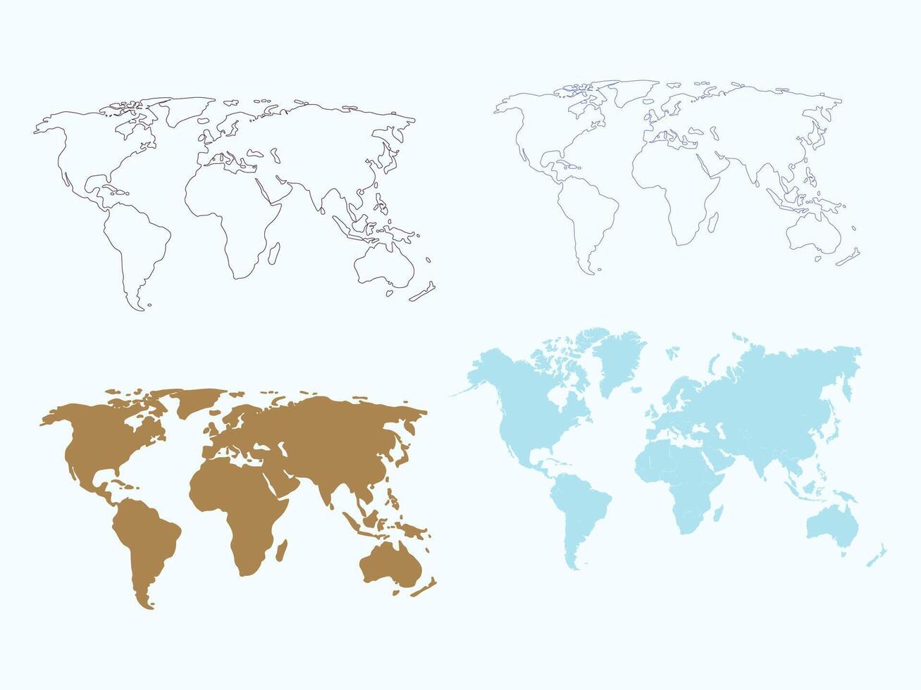 world map with different colors and shapes vector