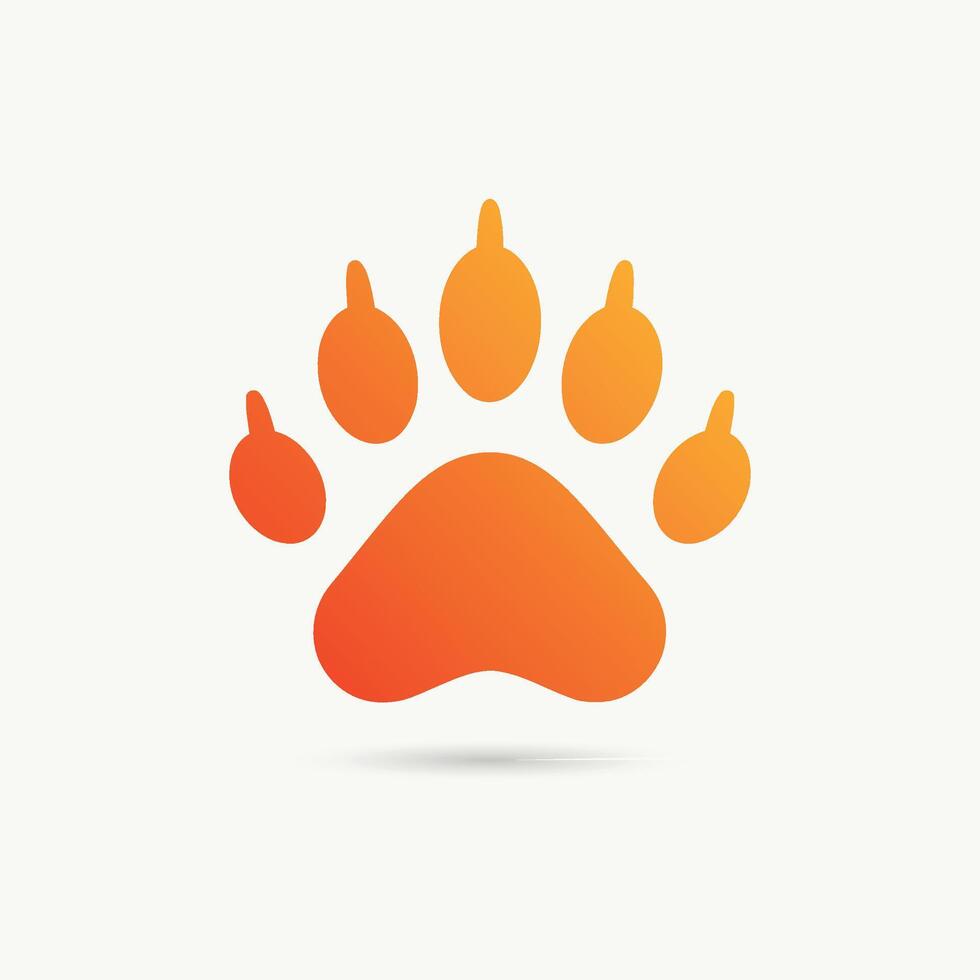 paw flat icon vector