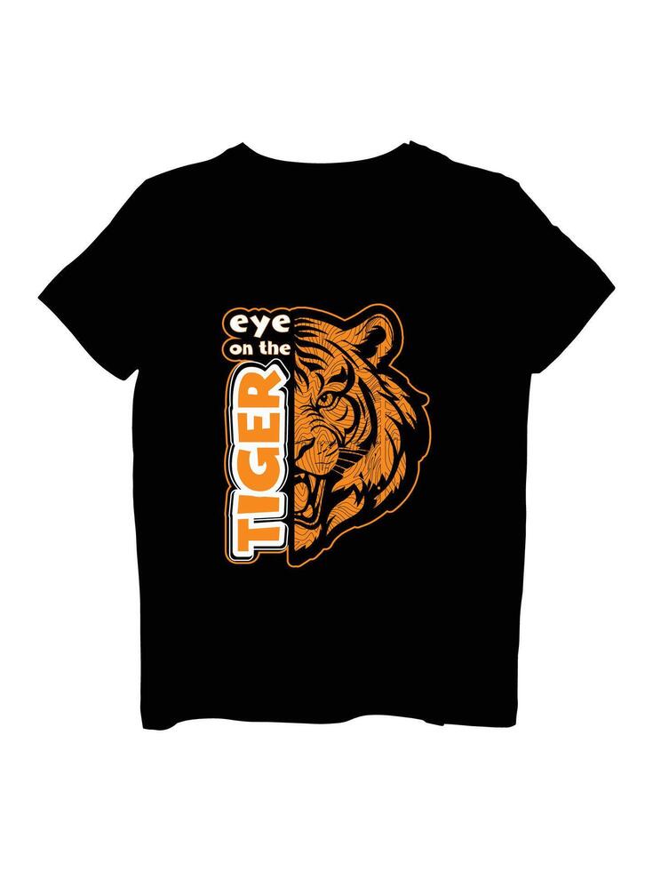 Eye on the tiger t shirt vector