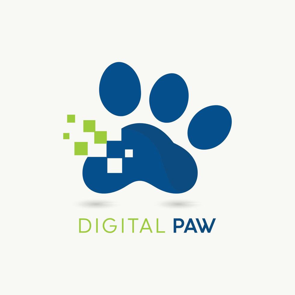 Digital paw. paw icon vector
