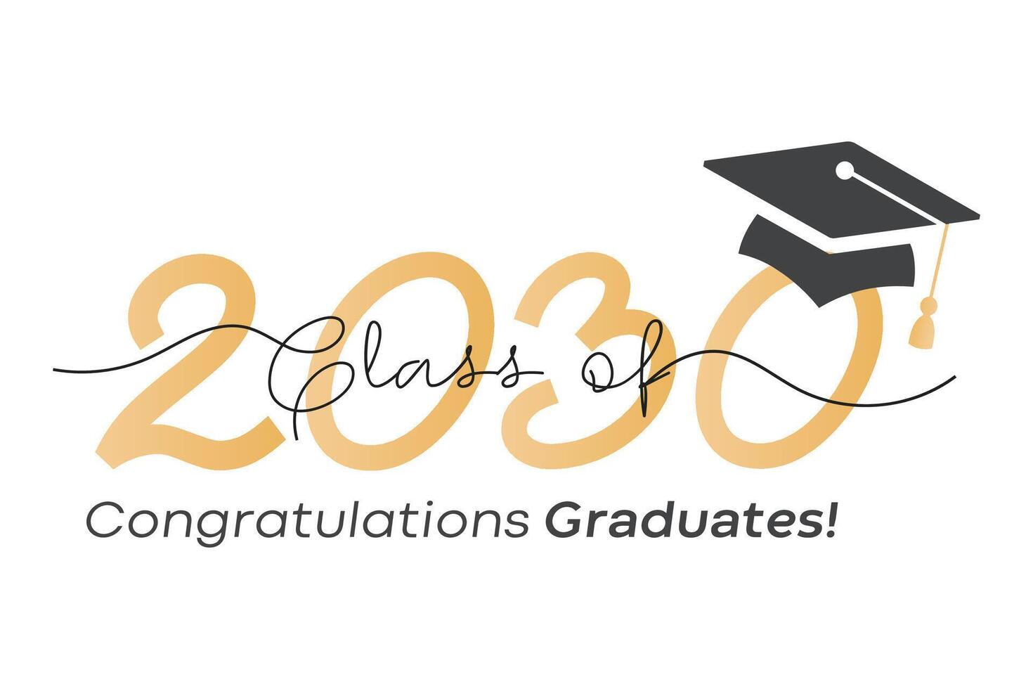 Class of 2030. Congratulations graduates. Class of 2030 Graduation vector