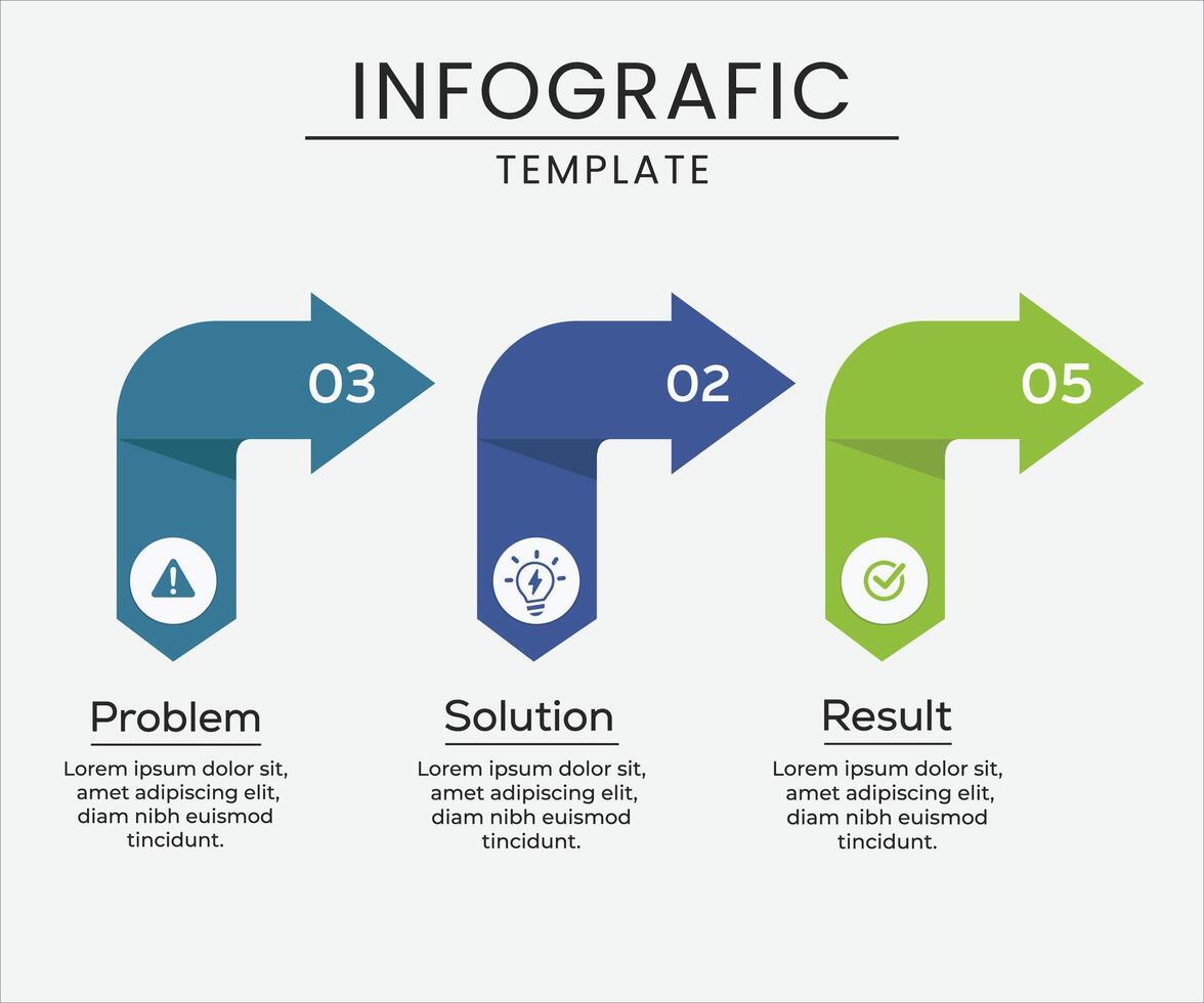 Problem Solution Results Infograohic template vector