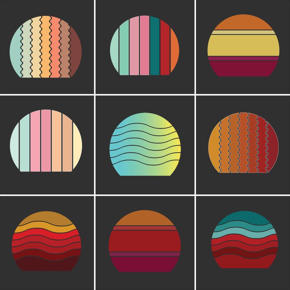 Sunset Vintage Retro Background vector