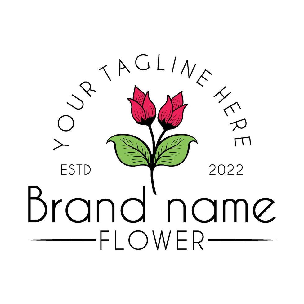 magnolia flower bud logo design. vector