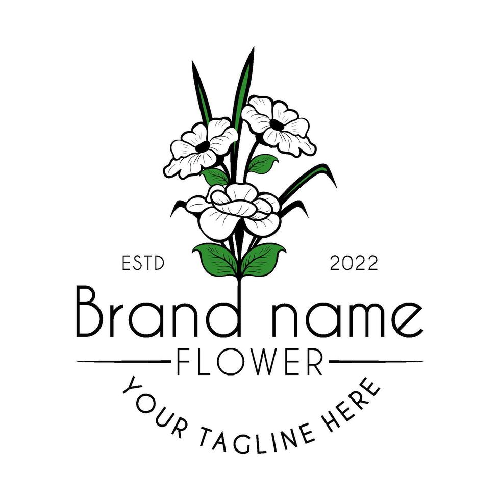 magnolia flower logo design. vector