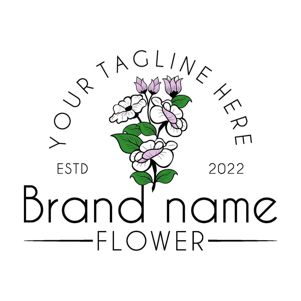 magnolia flower bud and blooming logo design. vector