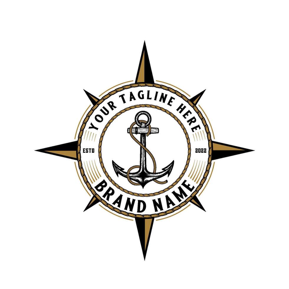 vintage anchor logo. marine or sea-related adventure design vector