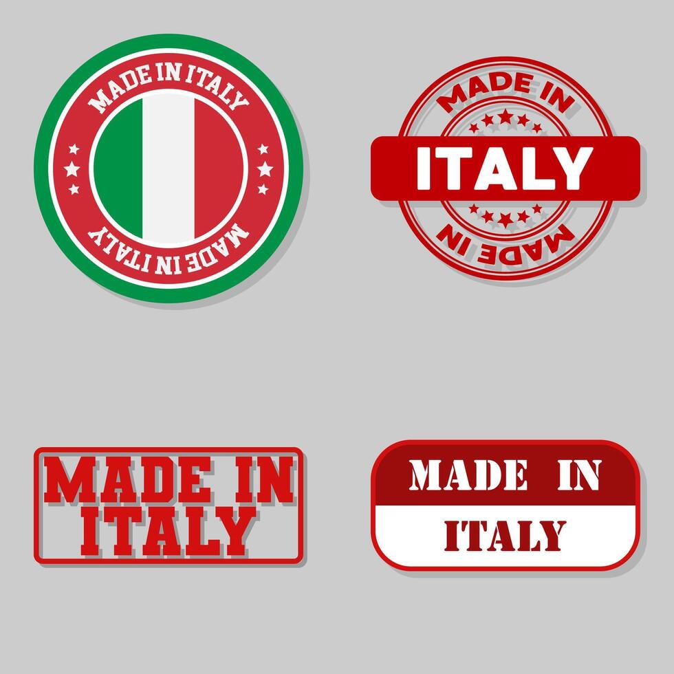 Set of stamps made in Italy vector