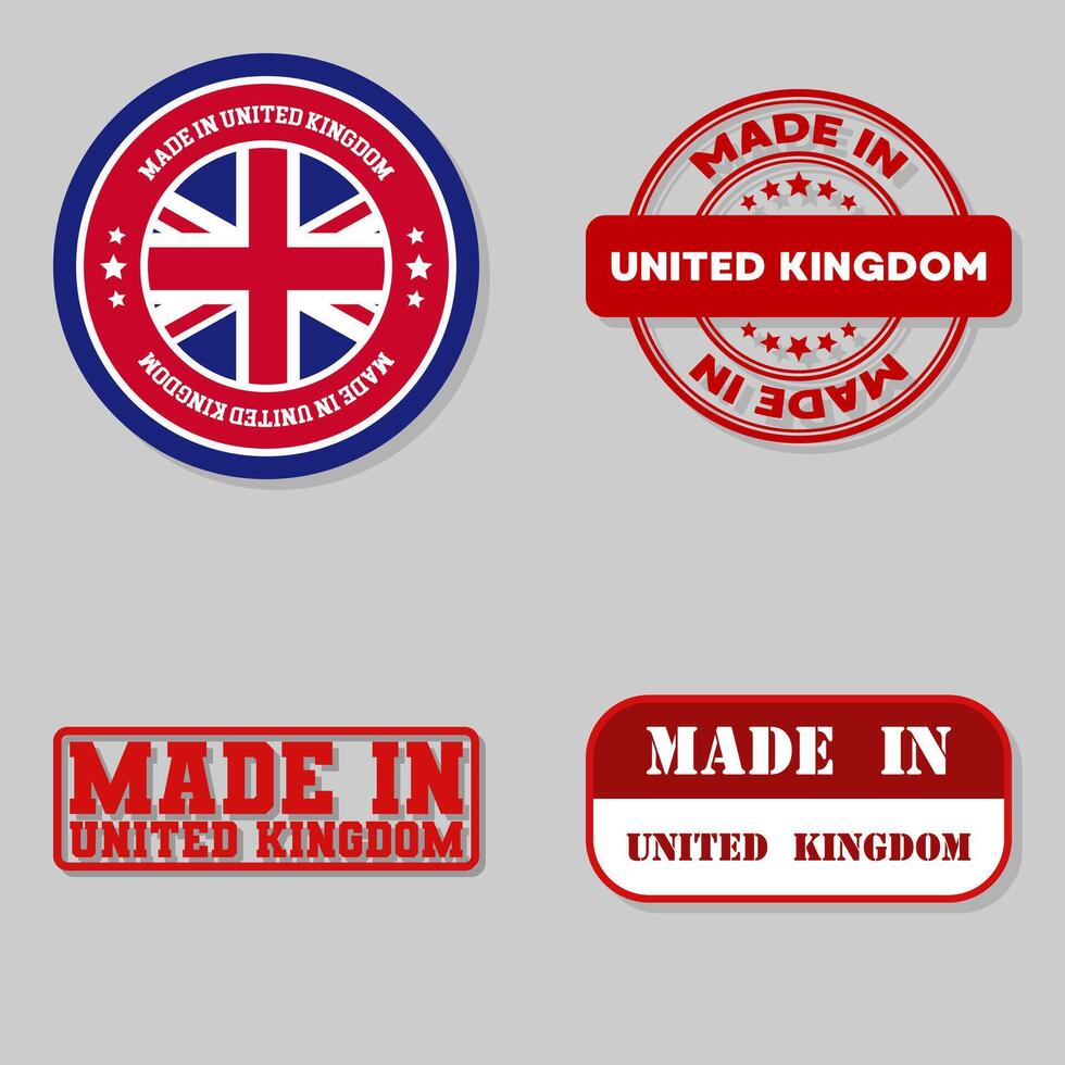 Set of stamps made in United Kingdom vector