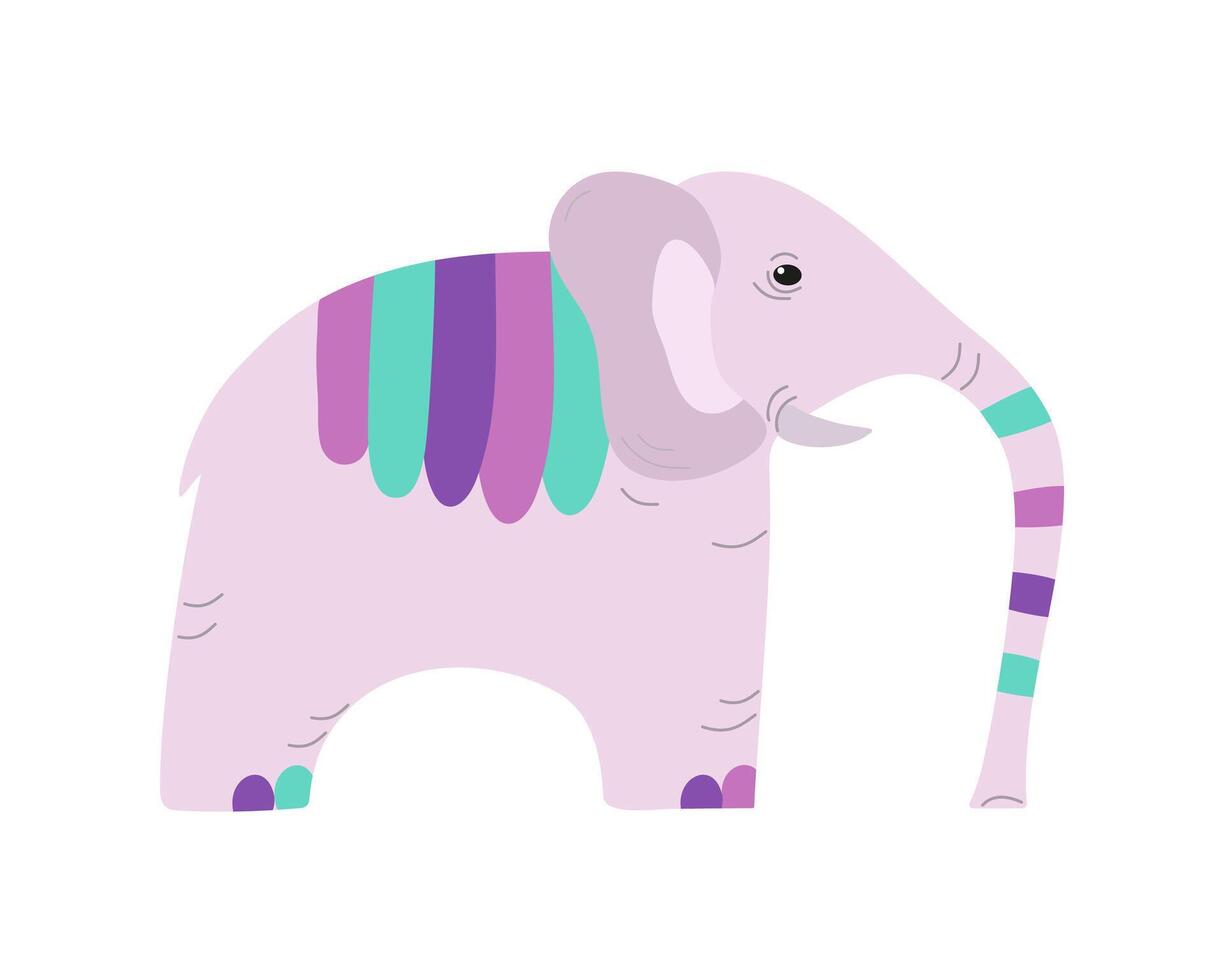 Elephant, protection of elephants. Indian Elephant with a colorful blanket. Animal of Africa. vector