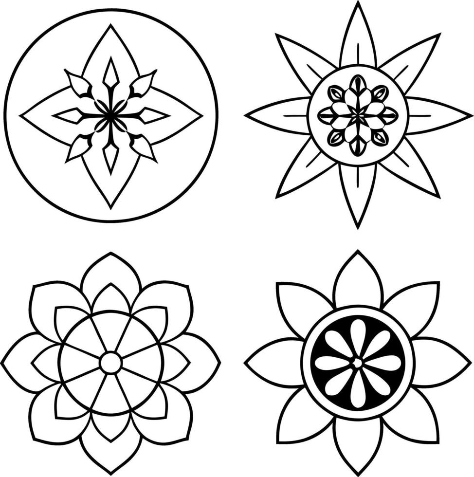 Mandala design set vector