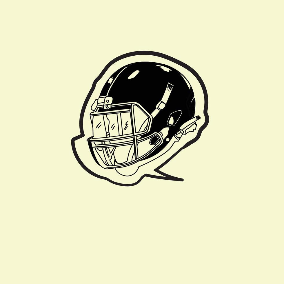 American Football Helmet Silhouette Illustration. Editable EPS 10 Graphic Isolated On White Background. Suitable for Poster, Wall Art and T Shirt Print vector
