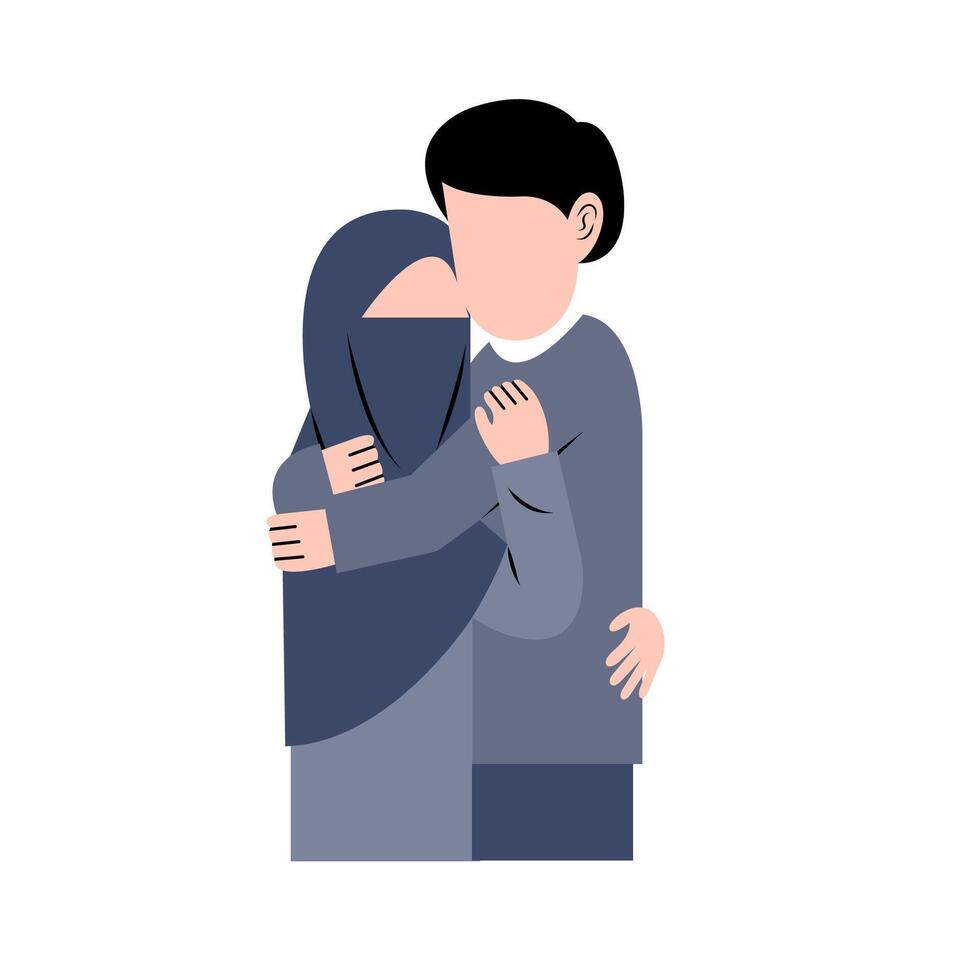 Togetherness Of Muslim Couple vector
