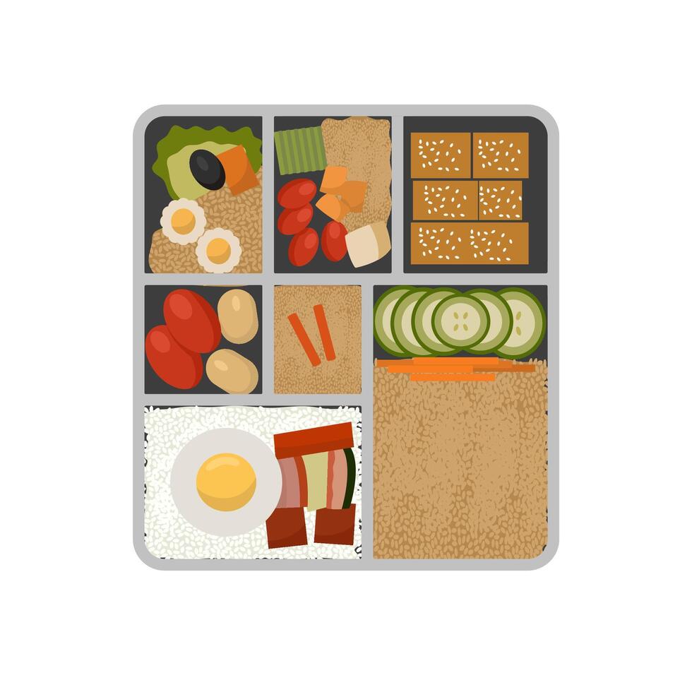 Flat Lunch Box vector
