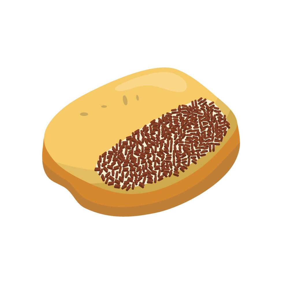 Bread With Chocolate Topping vector