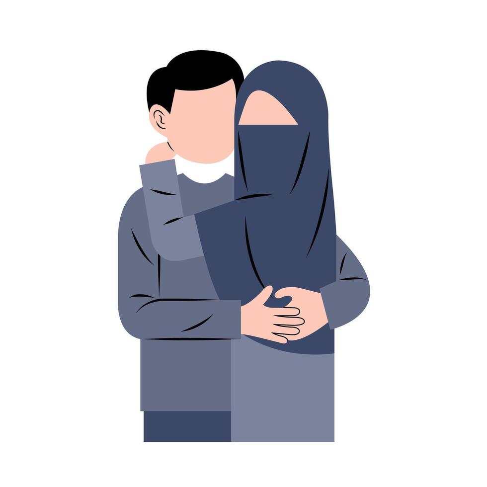 Muslim Couple Embracing vector