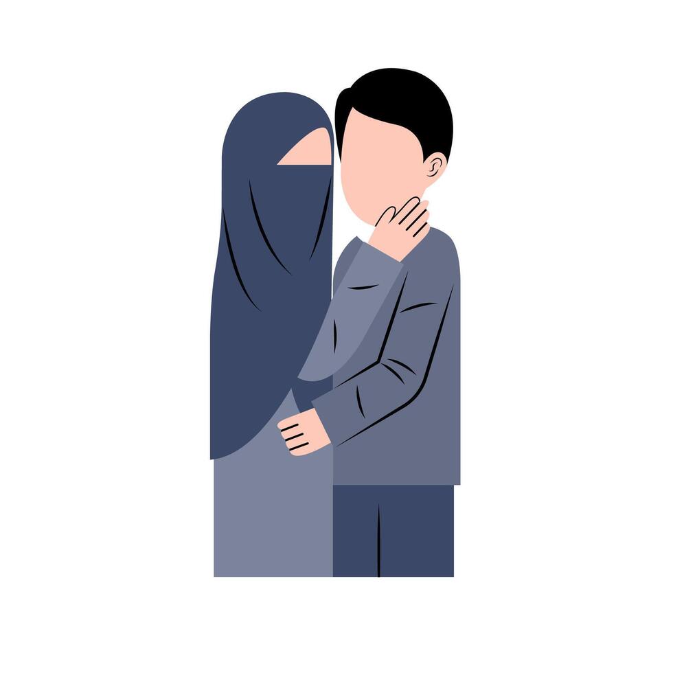 Illustration Of Romantic Muslim Couple vector