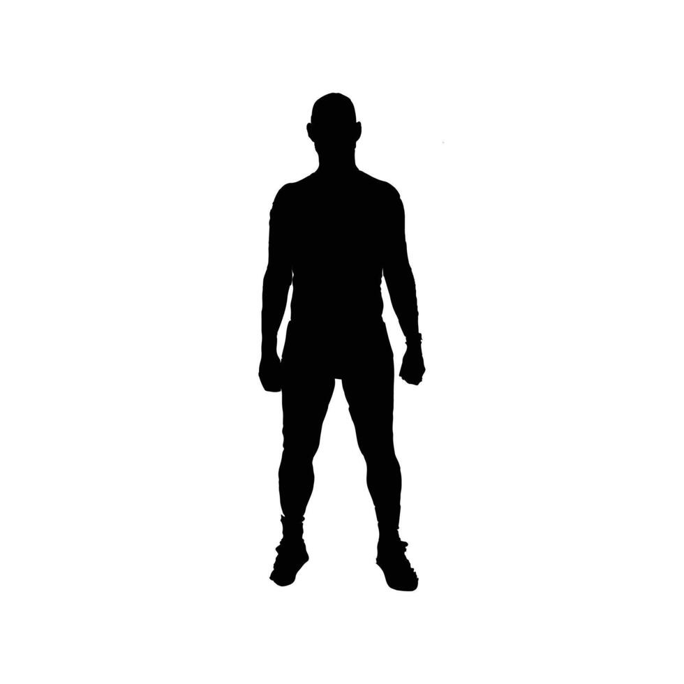 Man standing black silhouette illustration vector