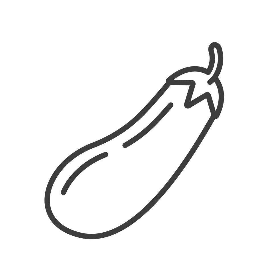 Eggplant icon simple line. Outline style illustration. Symbol logo. Isolated in white. vector