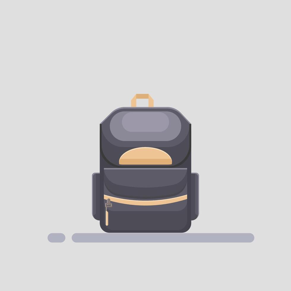 Flat illustration back to school bag, black school bag vector