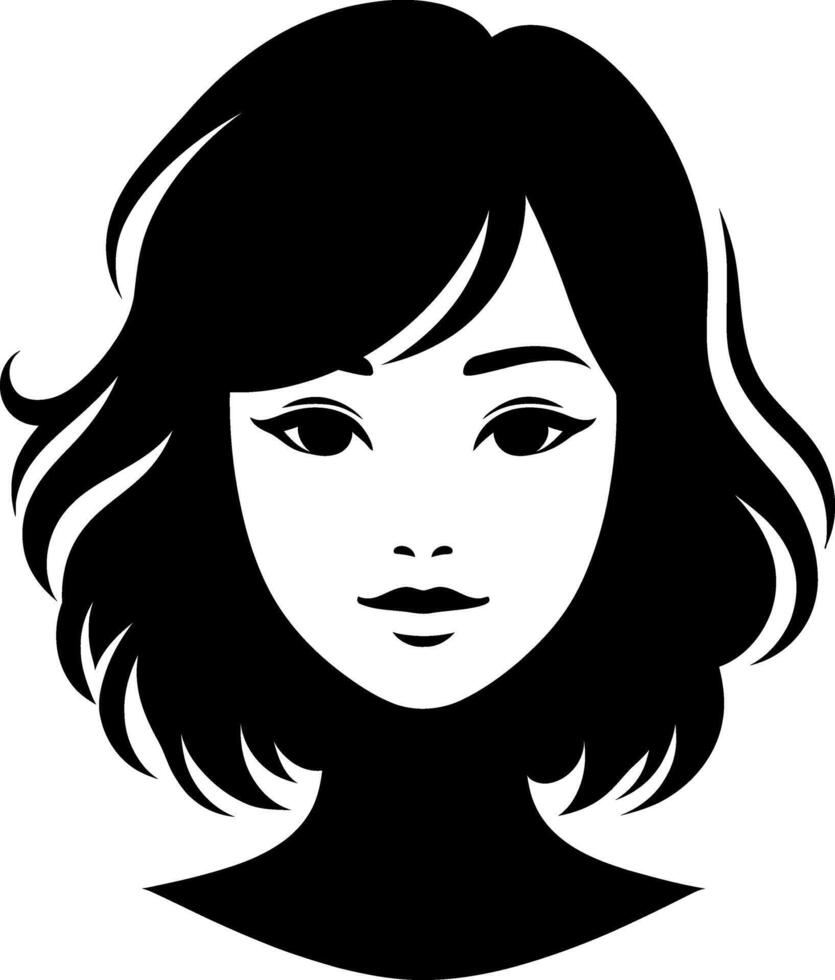 girl face silhouette isolated design on white background vector