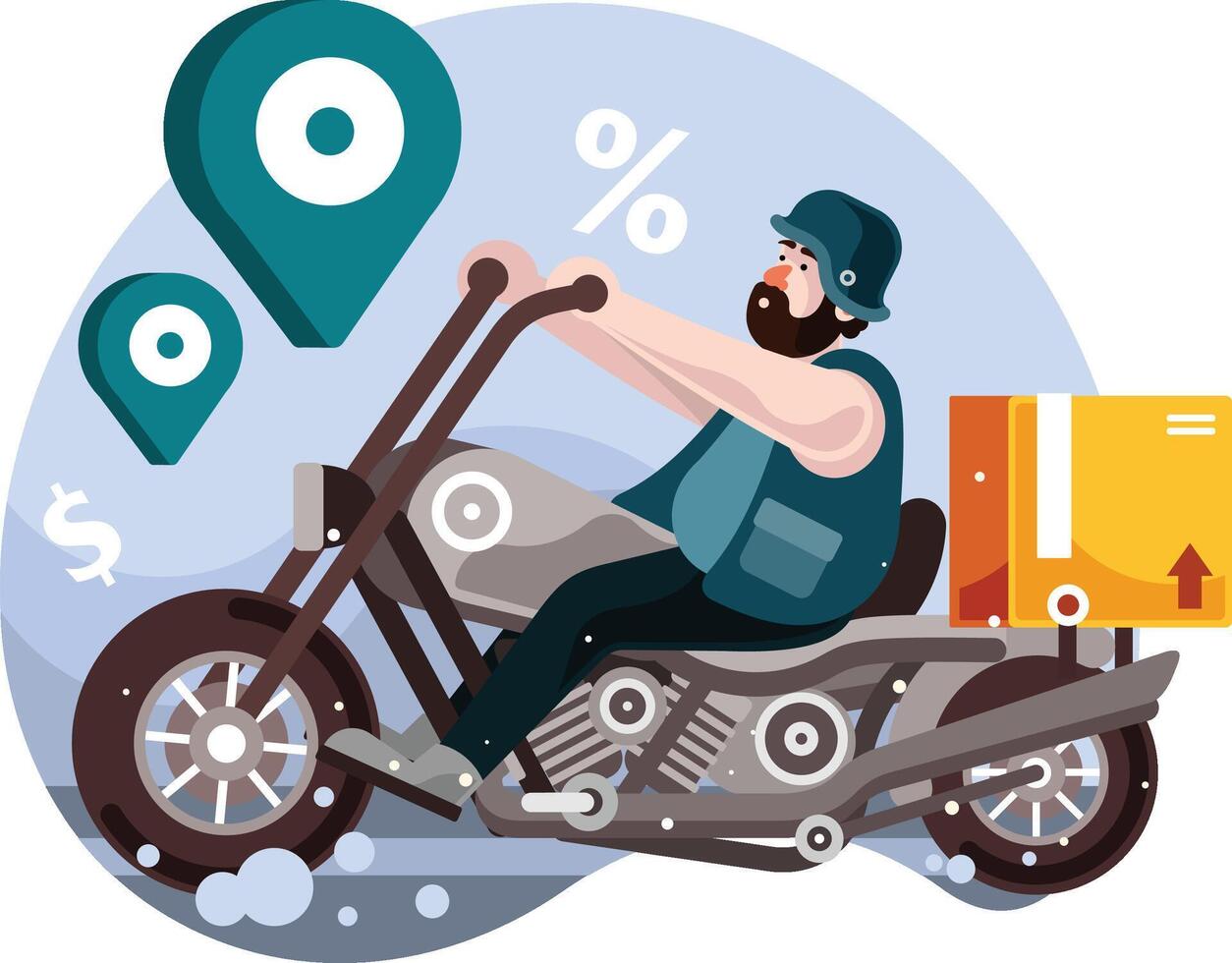 Motorcycle Delivery Service Illustration vector
