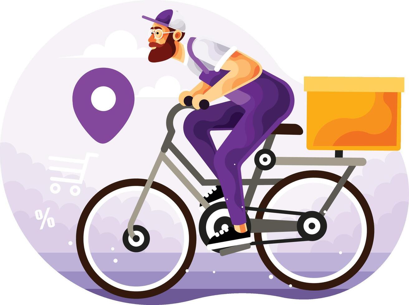 Bicycle Delivery Service illustration vector