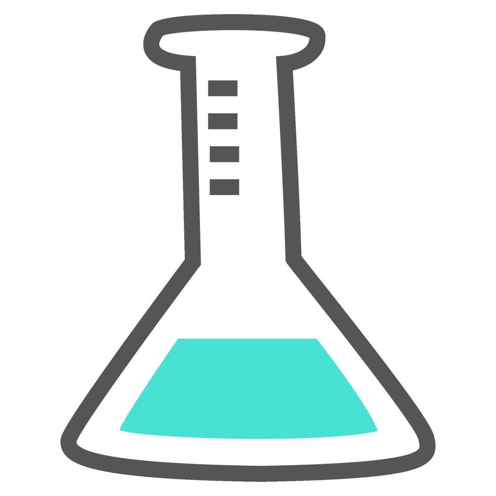 Glass flask in flat design style vector