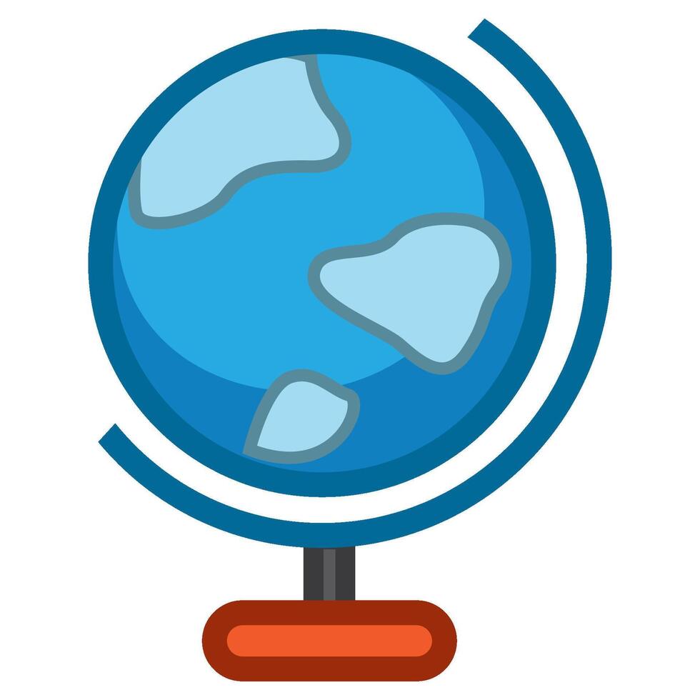 Globe in flat design style vector