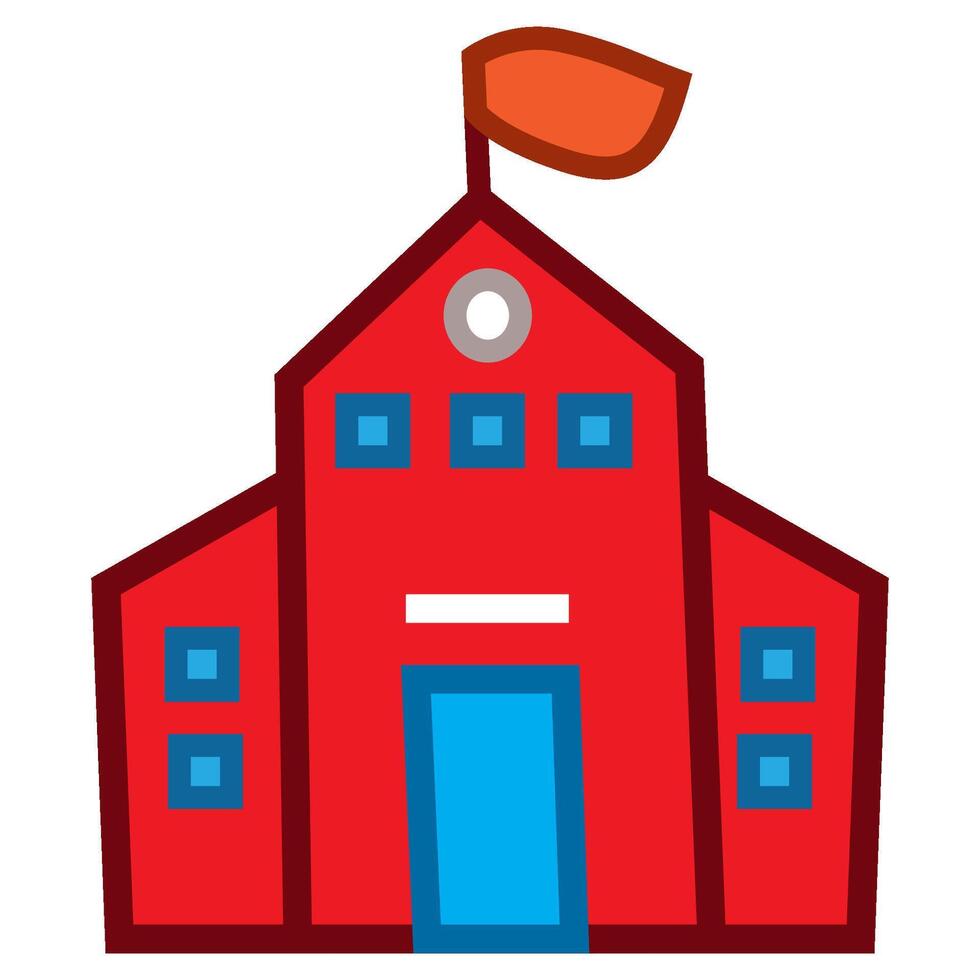 School building in flat design style vector