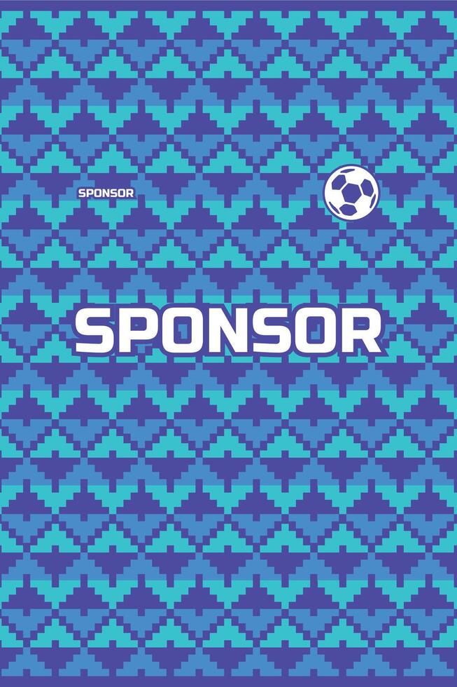 Jersey sublimation geometric repetition blue gradient for soccer football cycling motocross pattern background vector