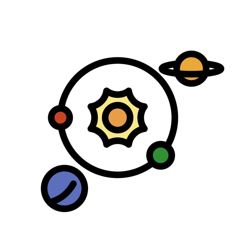 Solar System for Space Icon vector