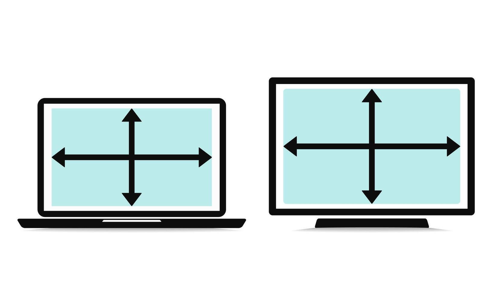 Full screen preview on laptop, computer. vector
