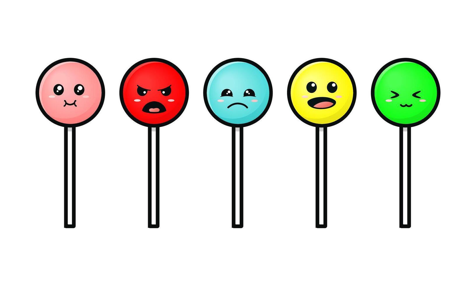 Cute candy lollipop character vector
