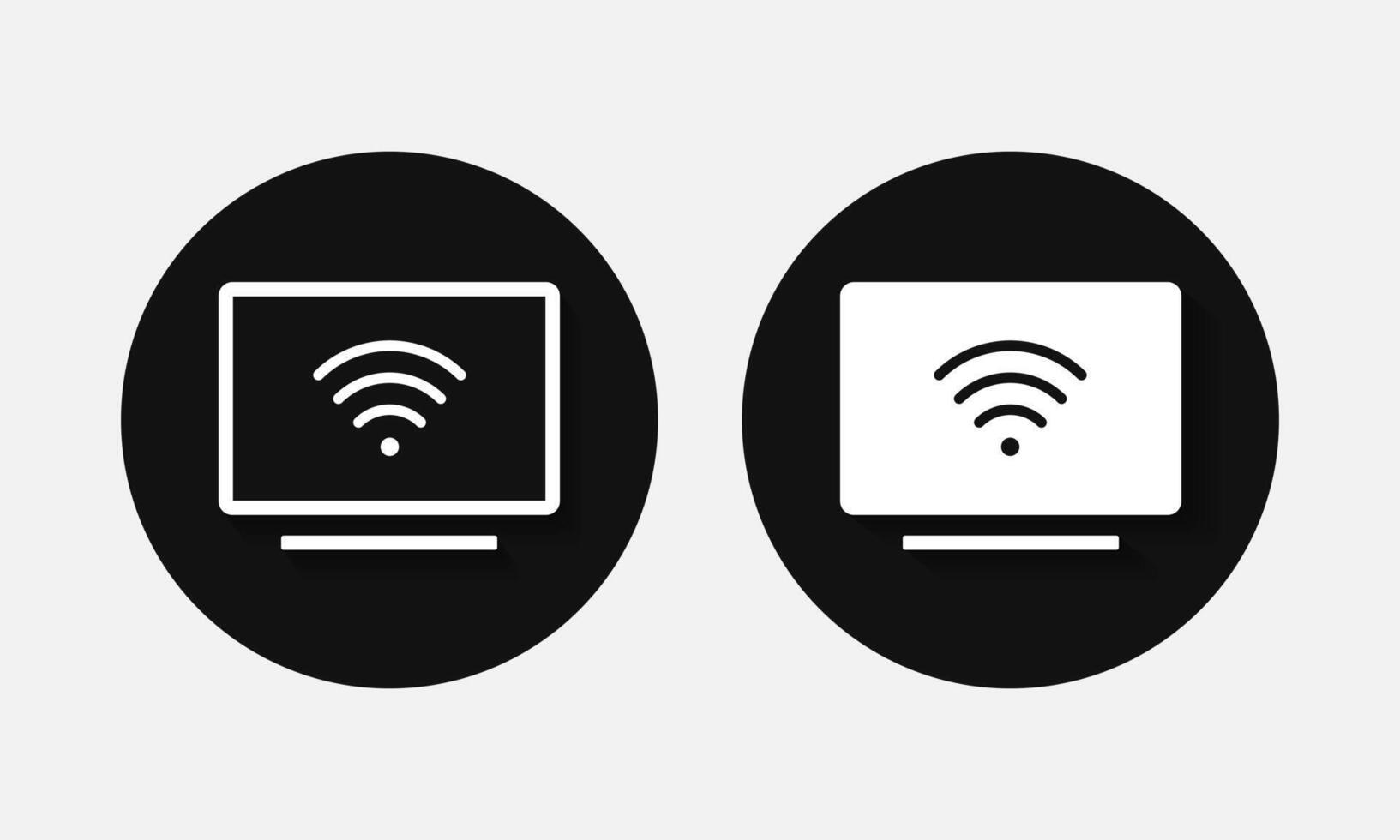 Device connected to wifi icon. computer connected to the internet vector
