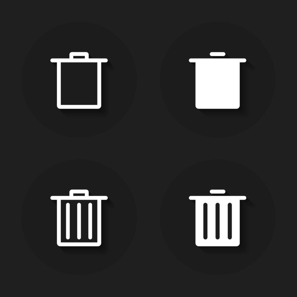Set of recycle bin. Trash can icon. Delete sign vector