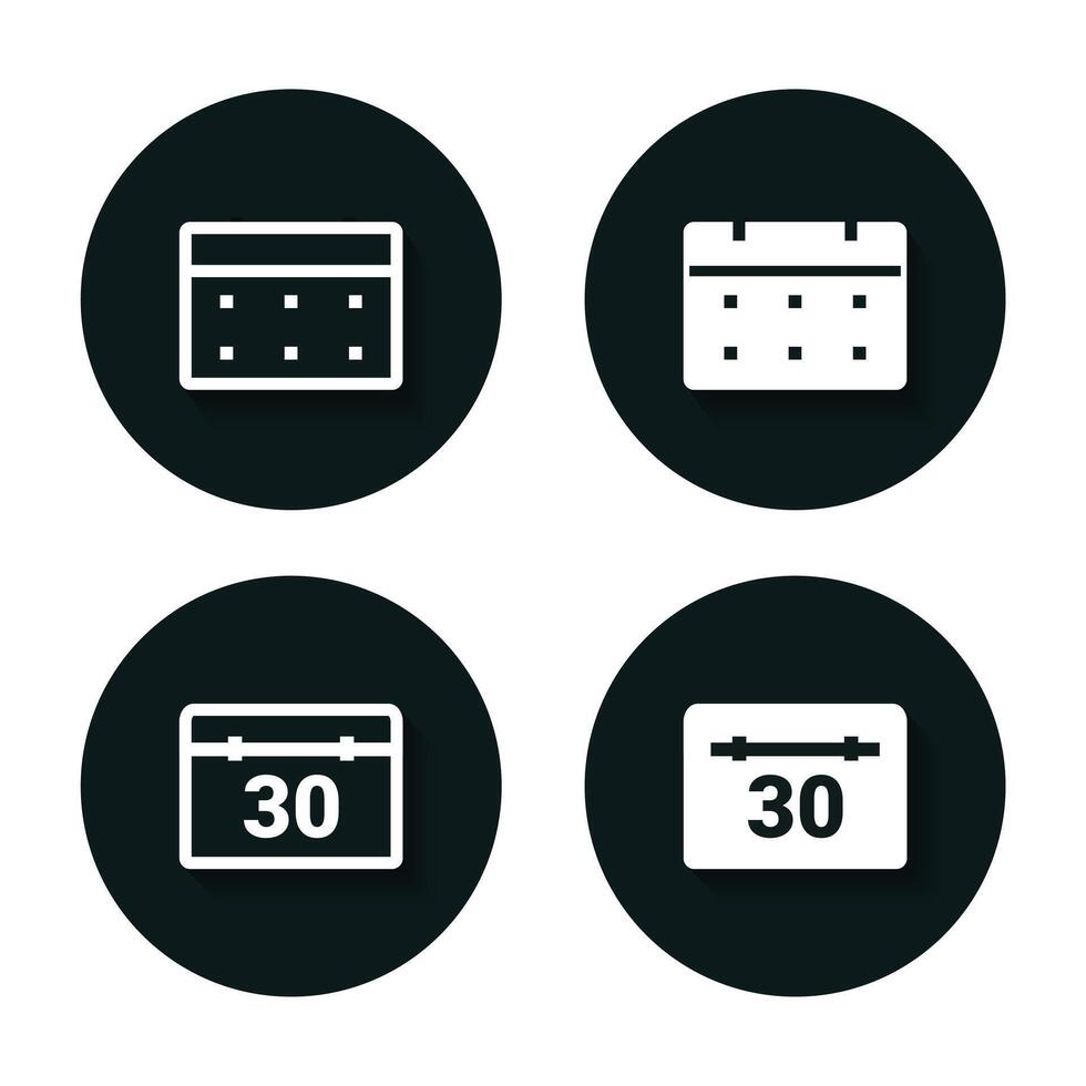Set of calendar time schedule icon vector